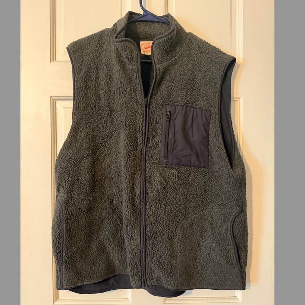 J.Crew Men's Full Zip Deep Pile Sherpa Fleece Vest